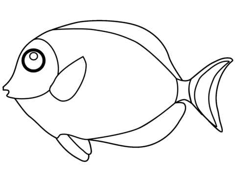 Blue Tang Fish Coloring Page